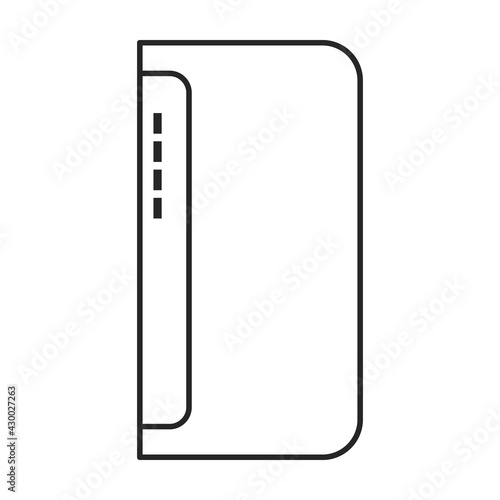 Power bank vector outline icon. Vector illustration power bank on white background. Isolated outline illustration icon of charger.