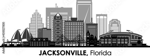 JACKSONVILLE Florida USA City Skyline Vector

