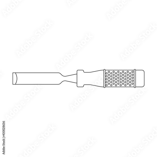 Chisel vector outline icon. Vector illustration tool on white background. Isolated outline illustration icon of chisel .