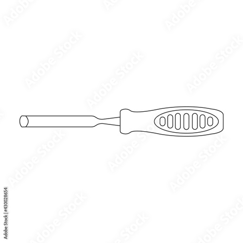 Chisel vector outline icon. Vector illustration tool on white background. Isolated outline illustration icon of chisel .