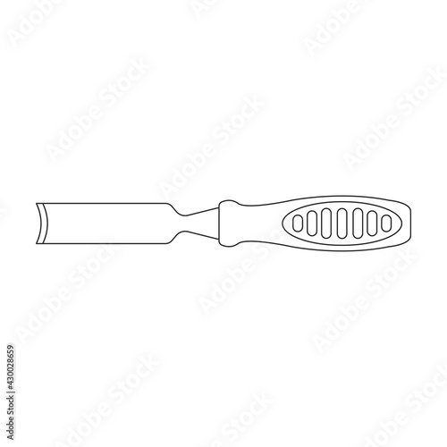 Chisel vector outline icon. Vector illustration tool on white background. Isolated outline illustration icon of chisel .