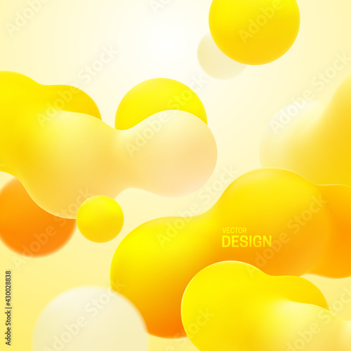 Gradient background with yellow morphing shapes