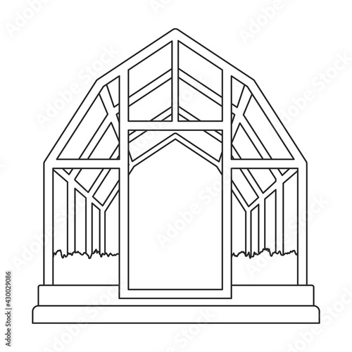 Greenhouse vector outline icon. Vector illustration greenhouse on white background. Isolated outline illustration icon of glasshouse .