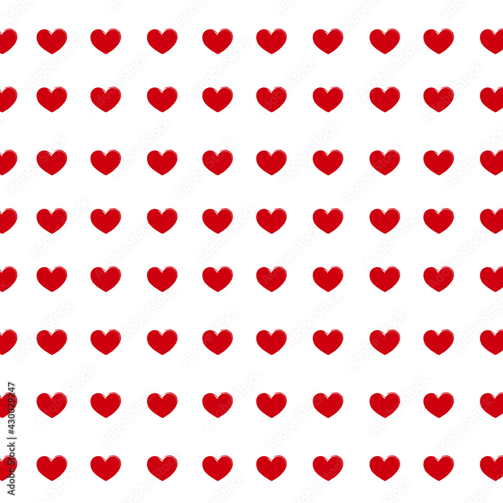 Red hearts seamless pattern. Vector illustration