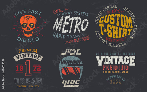 Vintage design print for t-shirt stamp, tee applique, fashion typography, badge, label clothing, jeans, and casual wear. Vector illustration