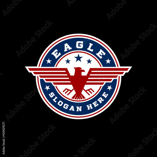 vector illustration eagle logo stamp