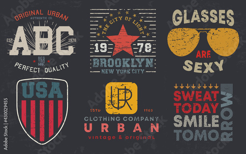 Vintage design print for t-shirt stamp, tee applique, fashion typography, badge, label clothing, jeans, and casual wear. Vector illustration