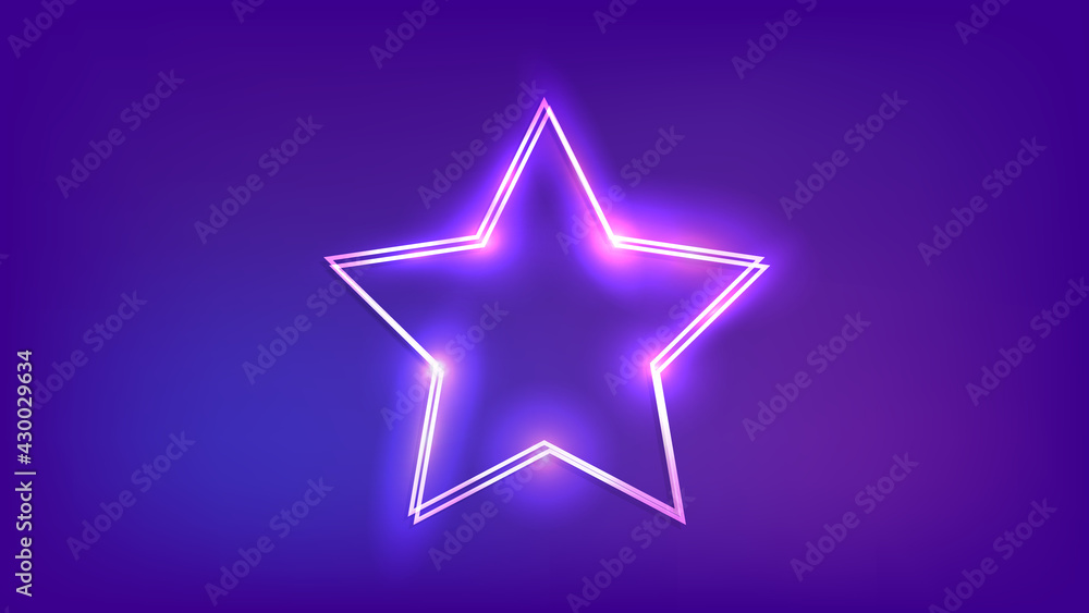 Neon double frame with shining effects Neon double frame with shining effects
