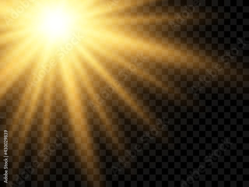 Sunlight on a transparent background