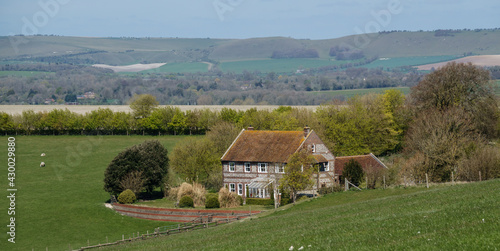 a secluded traditional English stone farmhouse nestled amongst the valleys on the Southern edge of Pewsey Vale, Wiltshire AONB  photo