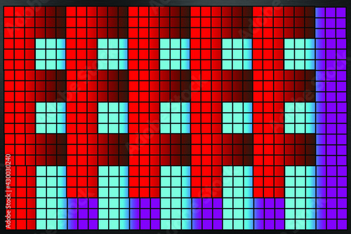Pattern of brick wall in red,light blue and purple colours looks an awesome design 