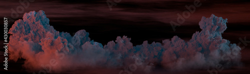 panorama of clouds at night , creative nature 3D illustration