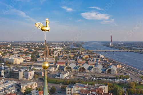 Cockerel of St. Peter's Church, Latvia, Riga,  2020