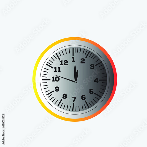 wall clock isolated on white and background