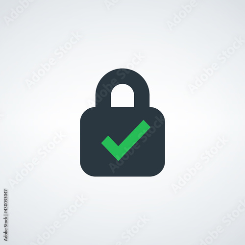 Padlock flat vector icon wi...