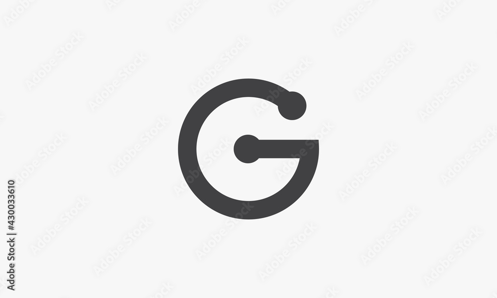 dot connect letter G logo concept isolated on white background. dot connect letter G logo concept isolated on white background.
