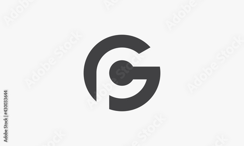 GP or OG letter logo concept isolated on white background.