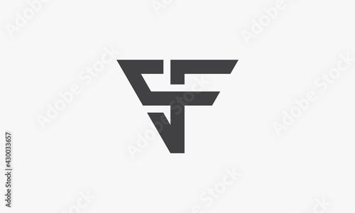 triangle SF letter logo concept isolated on white background.