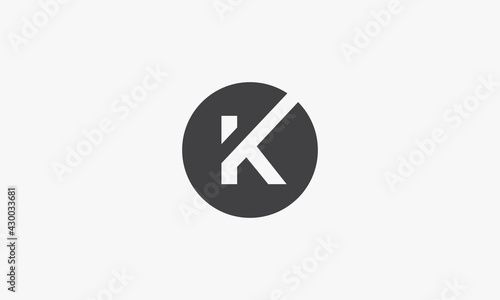 Free Download negative space circle letter K logo concept isolated on white background. - GFXLoad