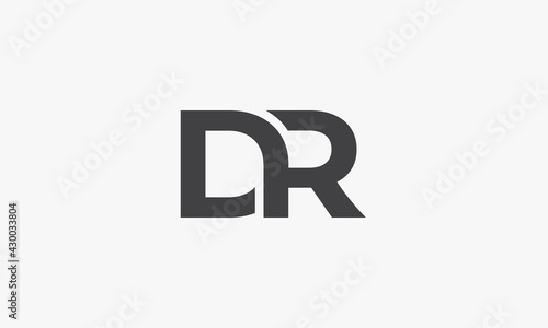 DR initial letter logo concept isolated on white background. photo