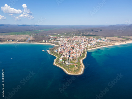 Aerial view of town of Primorsko  Bulgaria