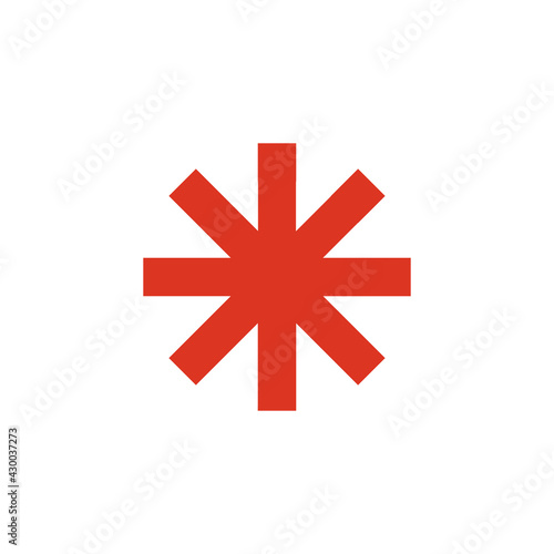 Asterisk icon. Asterisk sign. Flat icon of asterisk isolated on white background. Vector illustration. photo