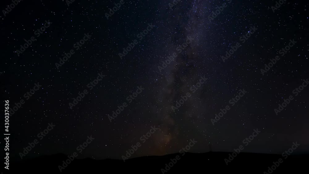 Time-lapse shot of rotating Milky Way in the night sky Time-lapse shot of rotating Milky Way in the night sky