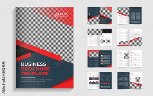 modern corporate 16 page abstract shape business brochure template 