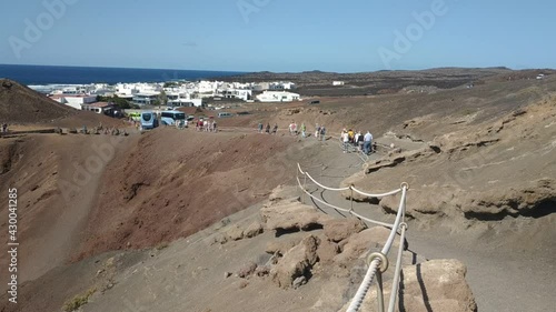 Casual view on the volcanic nature of the Tinajo, Las Palmas, Canary Islands, Spain photo