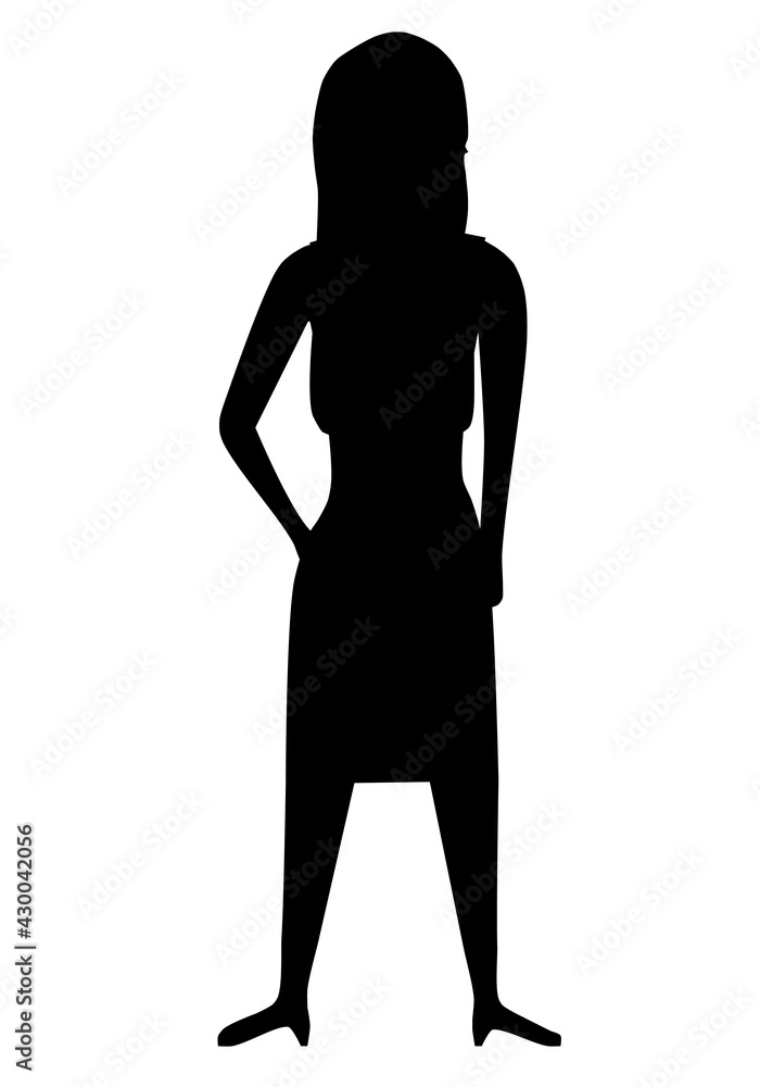 Woman standing cartoon character isolated - vector
