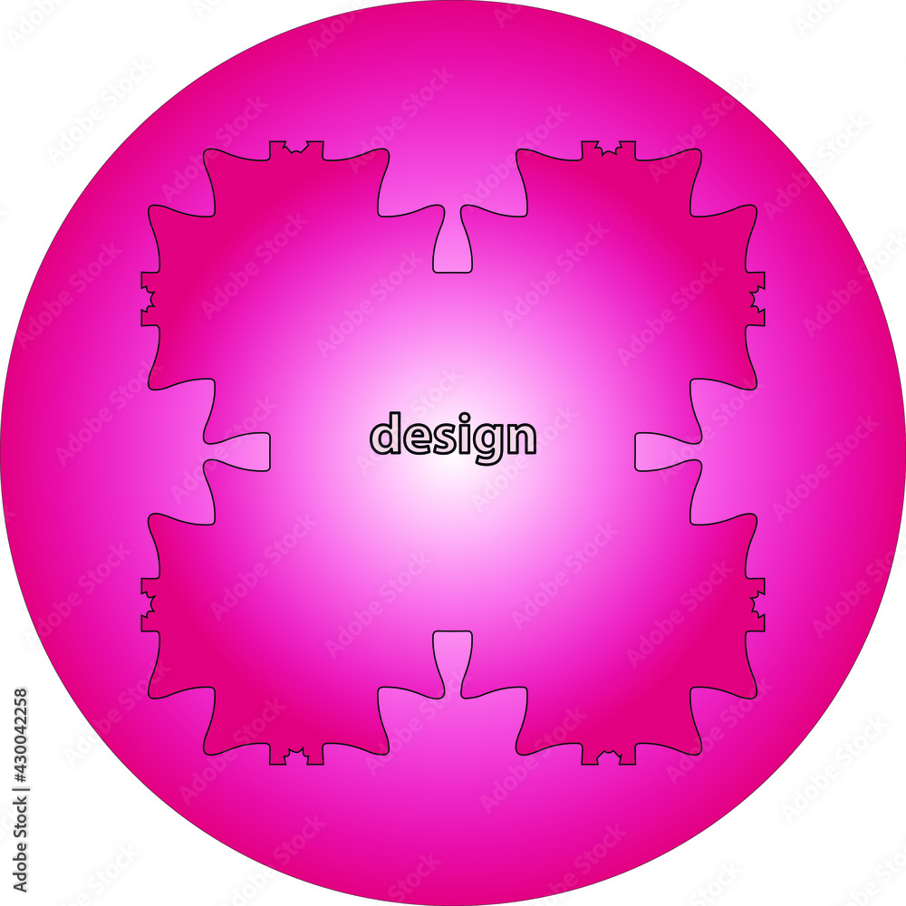 Colorful pink ball with pattern. 