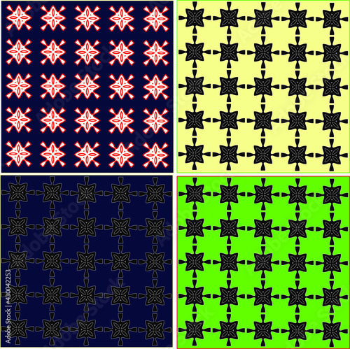 Set of geometric patterns . Vector illustration.