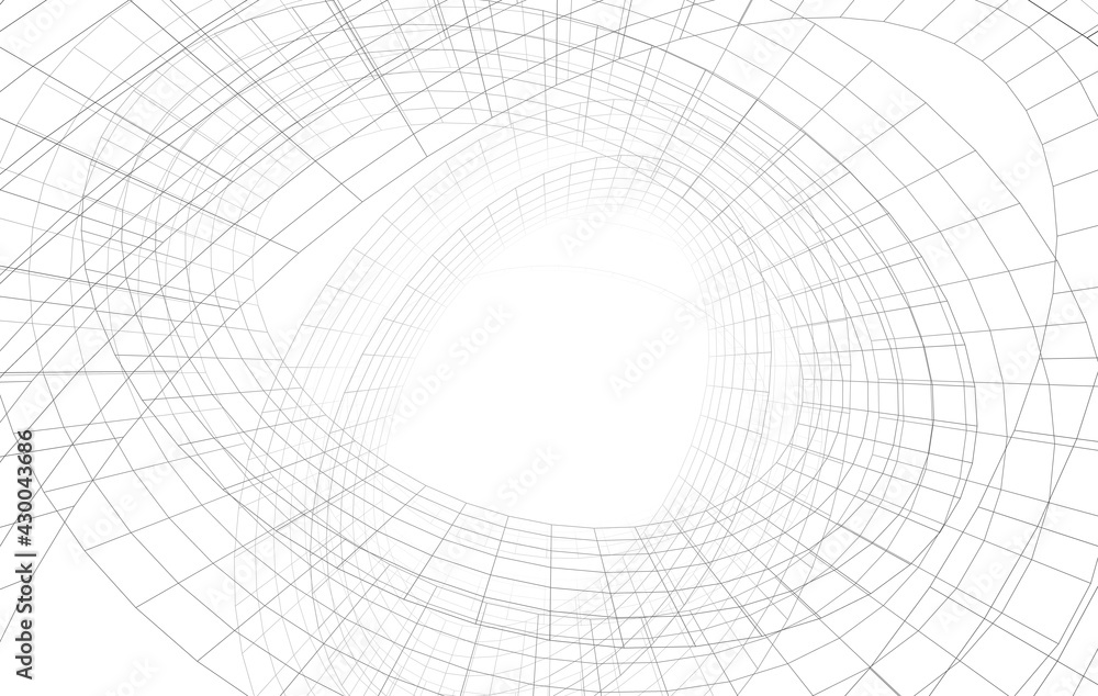 abstract architectural drawing linear design 3d illustration abstract architectural drawing linear design 3d illustration
