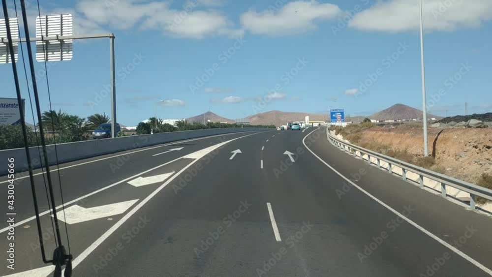 Casual view on the volcanic road Las Palmas, Canary Islands, Spain Casual view on the volcanic road Las Palmas, Canary Islands, Spain