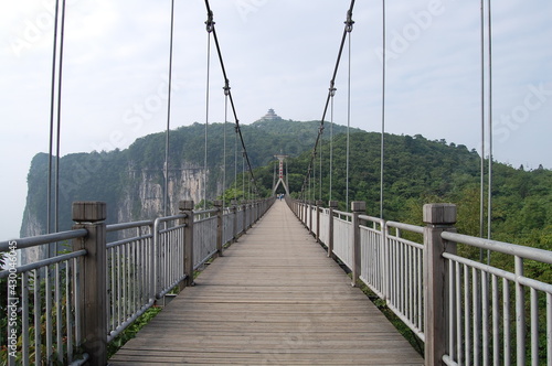 suspension bridge in the mountains