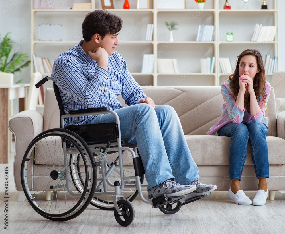 Desperate disabled person on wheelchair Desperate disabled person on wheelchair