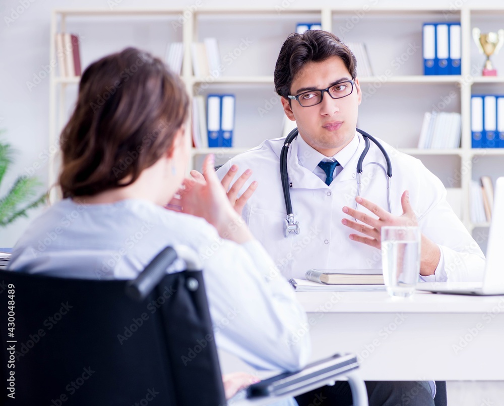 Doctor sharing discouraging lab test results to patient Doctor sharing discouraging lab test results to patient