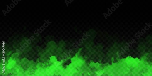 Vector realistic isolated Green Smoke effect for decoration and covering on the transparent background.