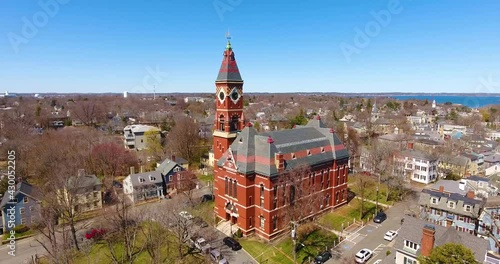 Abbott Hall, built in 1876, is located at 188 Washington Street and now is town hall of Marblehead, Massachusetts MA, USA.  photo