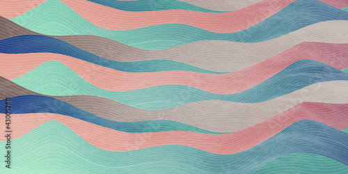 海　波　和柄　暑中見舞い