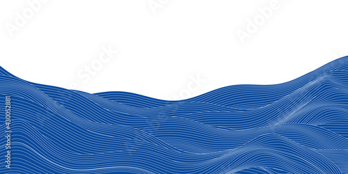 海　波　和柄　暑中見舞い