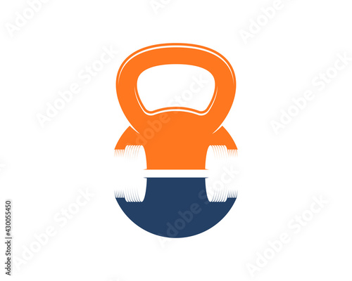 Dumbbell silhouette in the gym kettle bell