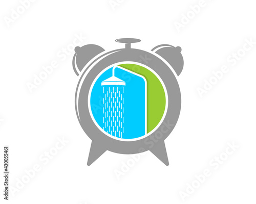 Shower inside the clock logo