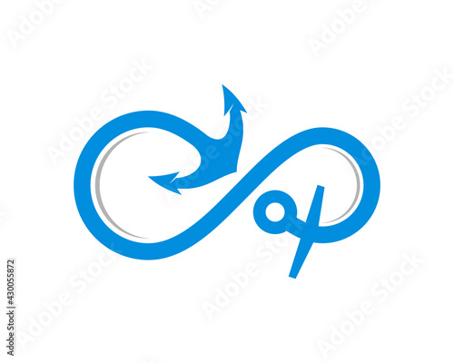 Anchor with infinity symbol logo