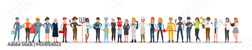 Woman people group different job and occupations character vector design. Labor Day.