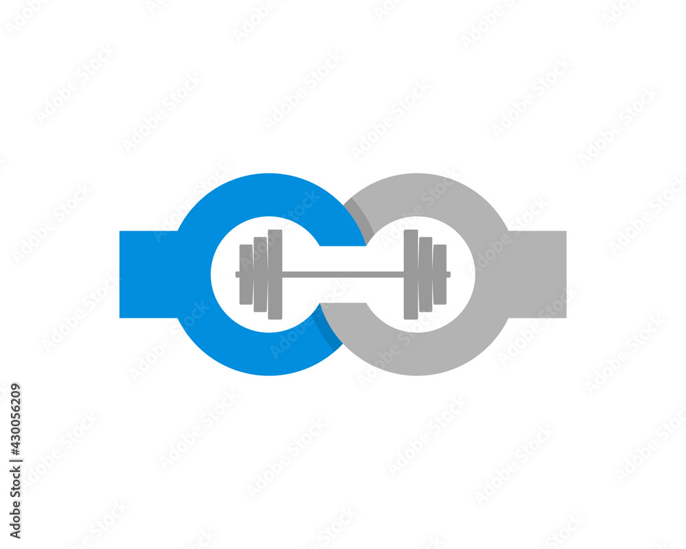 Robot handshake with dumbbell in the middle Robot handshake with dumbbell in the middle