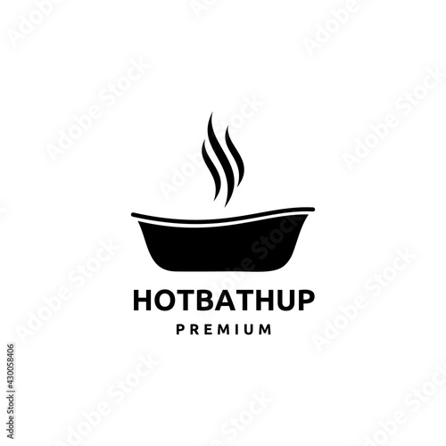 Luxurious Hot Tub or Jacuzzi with Hot Smokes Sign Vector Design