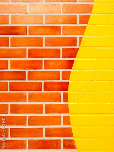 Brick wall background with paint color.