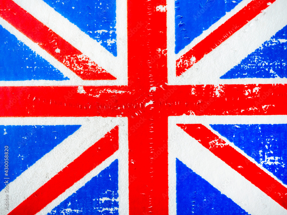 Fototapeta premium United Kingdom UK flag with grunge texture background.