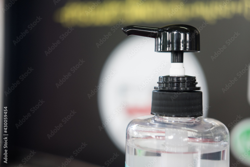 Fototapeta premium Alcohol gel bottle or hand sanitizer bottle prevent virus or bacteria